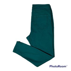 Dip Denim Forest Hunter Green Mid Rise Skinny Jeans Size 12